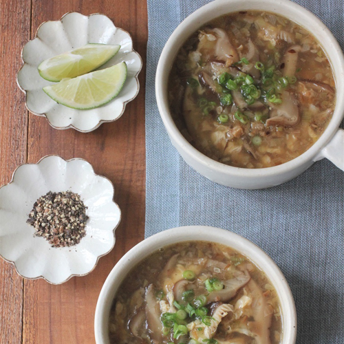 干しエビと干ししいたけの焦がしねぎスープ