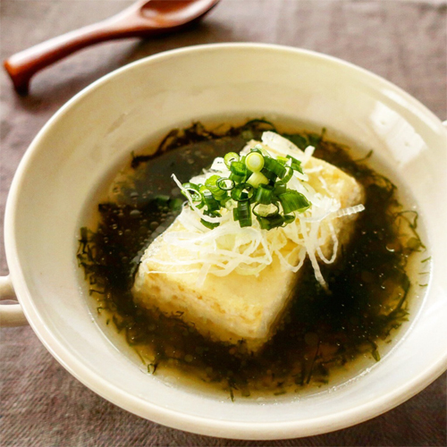 青のり香る　揚げ出し豆腐