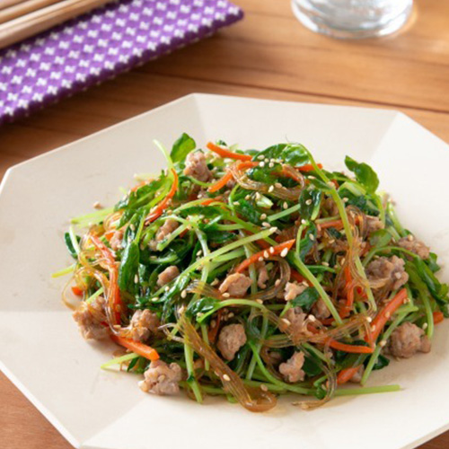 豆苗チャプチェ