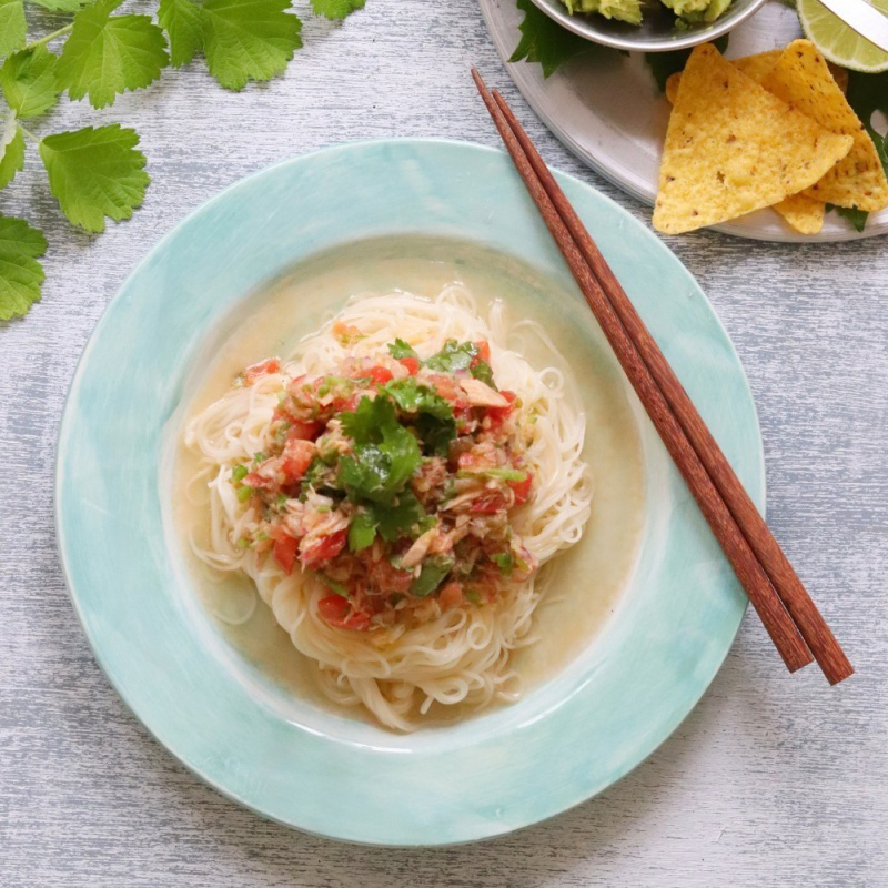 トマトとツナのサルサそうめん