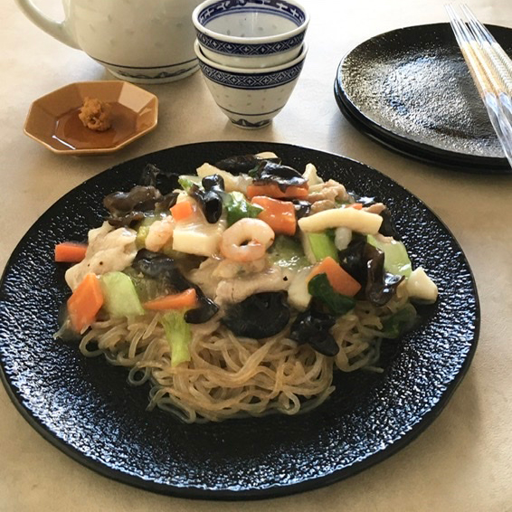 葱油香る白滝あんかけ焼きそば