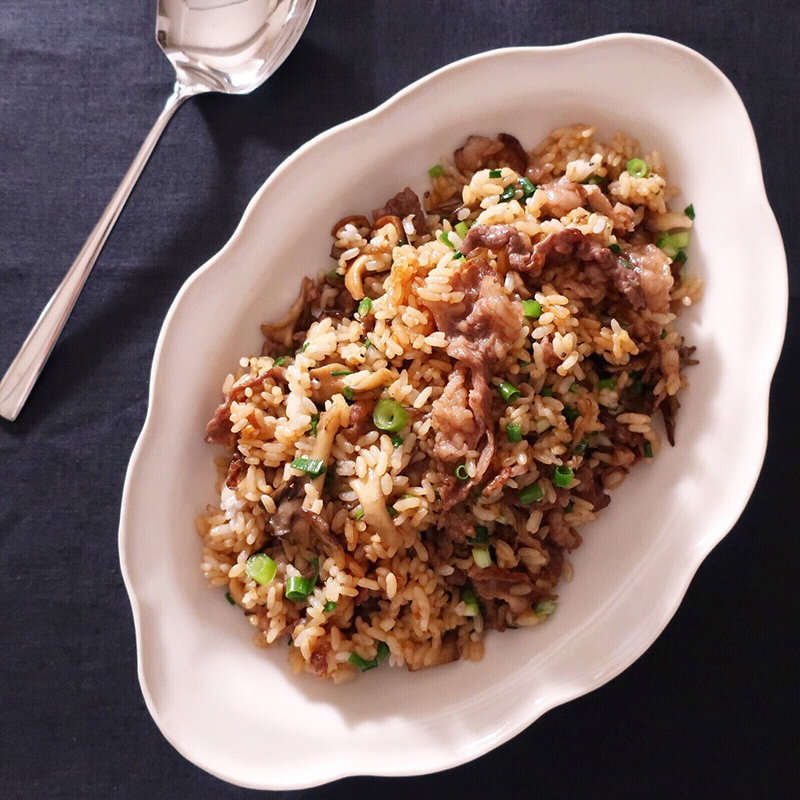 牛肉とまいたけの炒飯