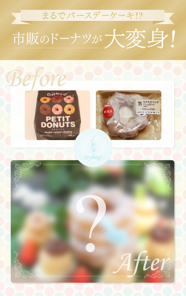 まるでバースデーケーキ？！市販のドーナツが大変身！