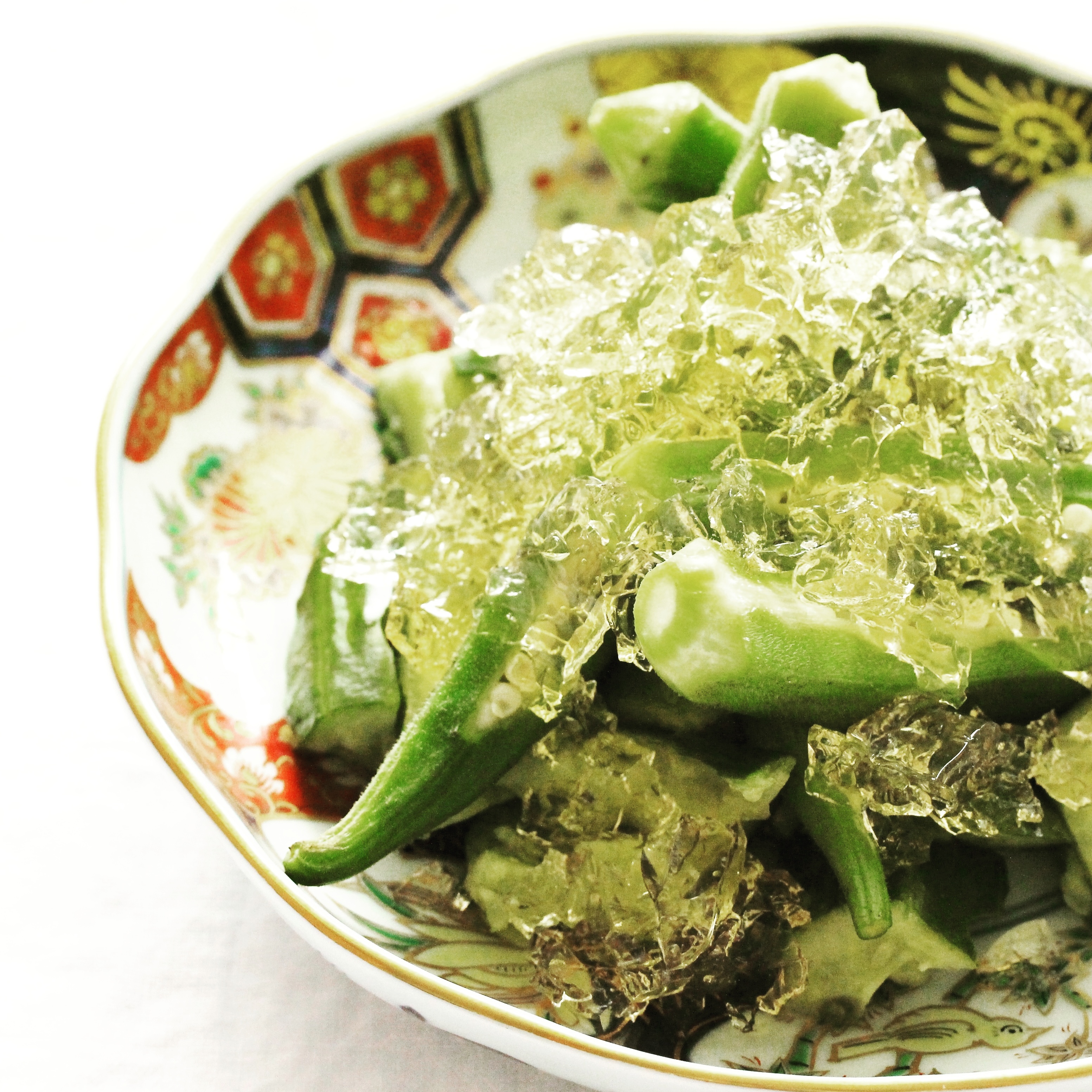 オクラときゅうりの出汁ジュレ和え